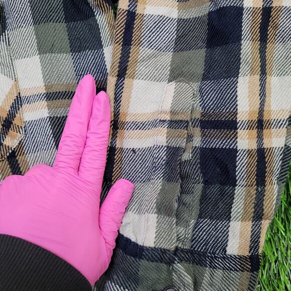 Vintage Ozark-Trail Button Shirt Medium 20x29 Shadow Plaid - Picture 4 of 16